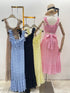 Summer Trendy  Back Hollow Out Tie Lace Long Dresses